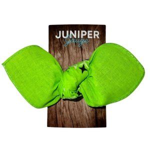 Neon Green Paisley Rockabilly Bandana Knotted Hair Bow